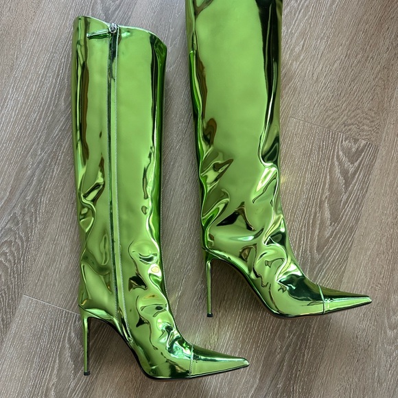 ALEXANDRE VAUTHIER TALL METALLIC BOOTS IN GREEN SIZE IT40 - Picture 5 of 10